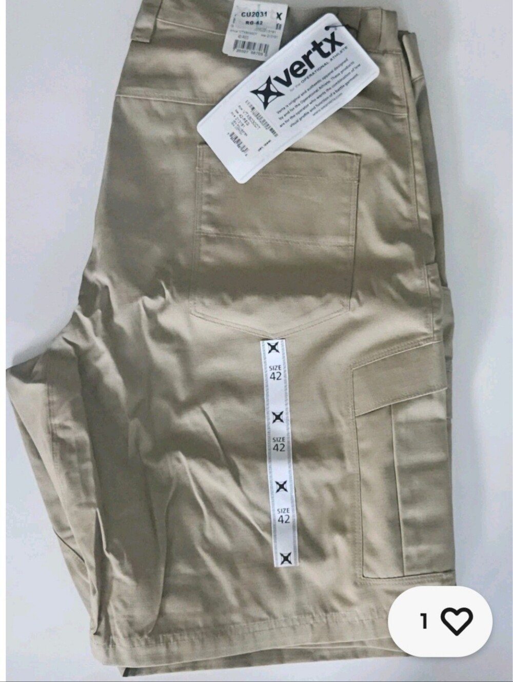 Men's Vertx Phantom Flex Shorts 42 REG Desert Tan